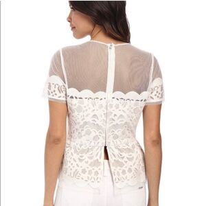 BCBGMaxAzria White Lace Blouse
